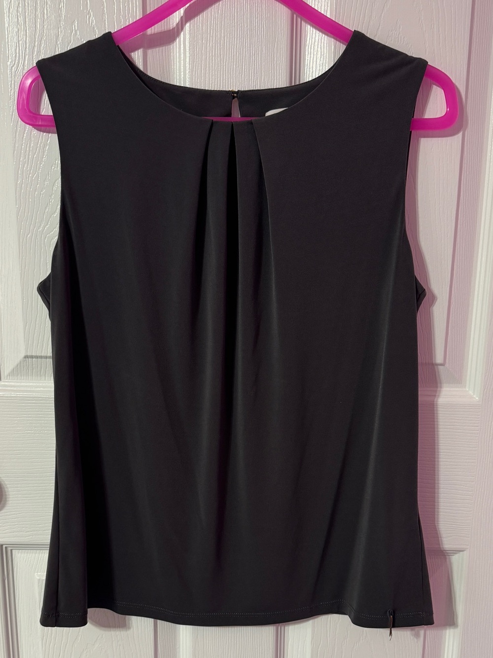 Calvin Klein Charcoal Sleeveless Pleat-Front Camisole